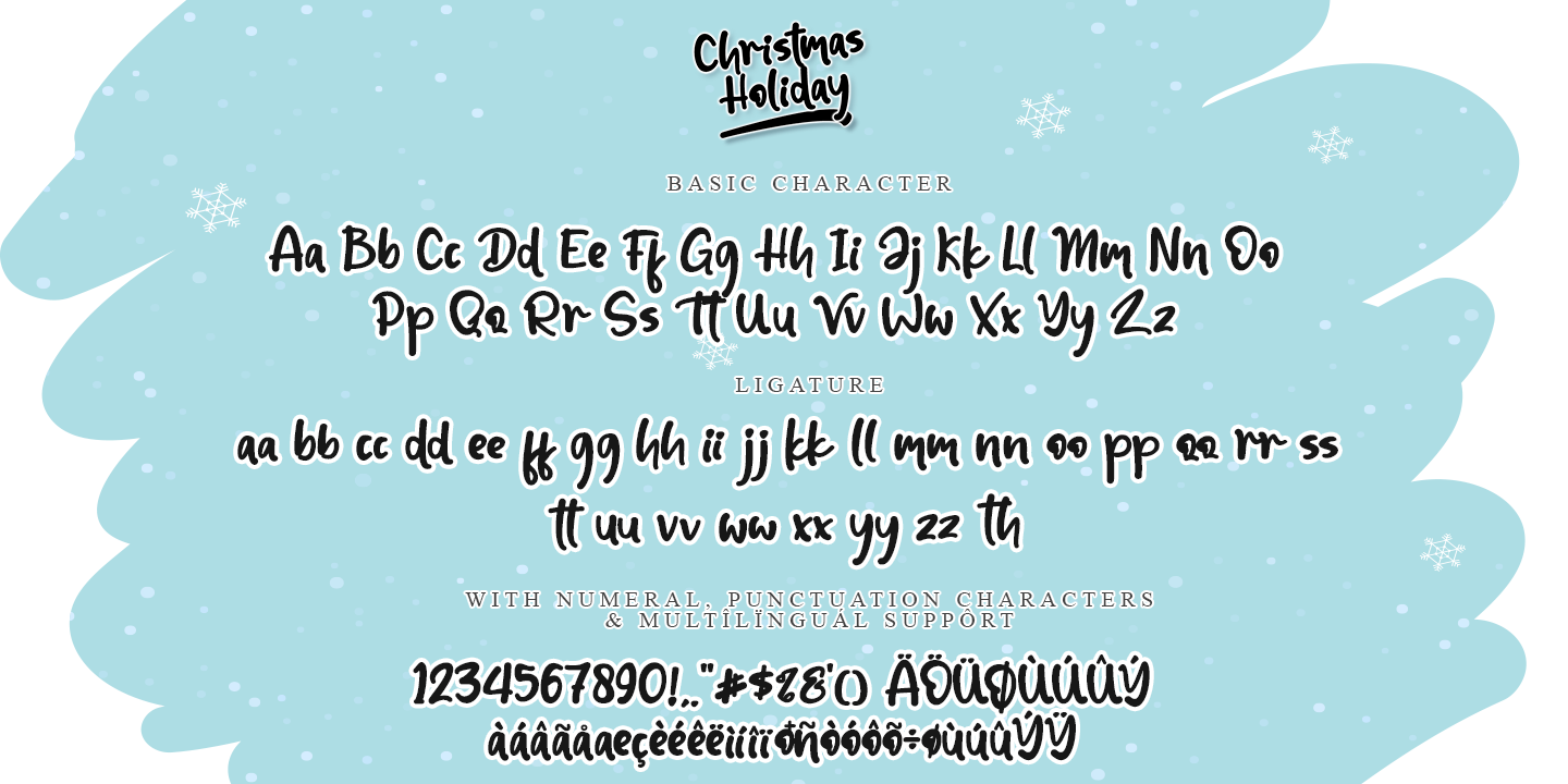 Beispiel einer Christmas Holiday Italic-Schriftart